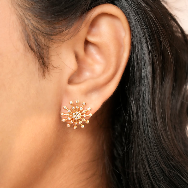 Classic Sunburst Diamond Stud
