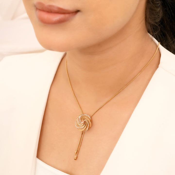 Designer Spiral Rose Pendant in Rose Gold