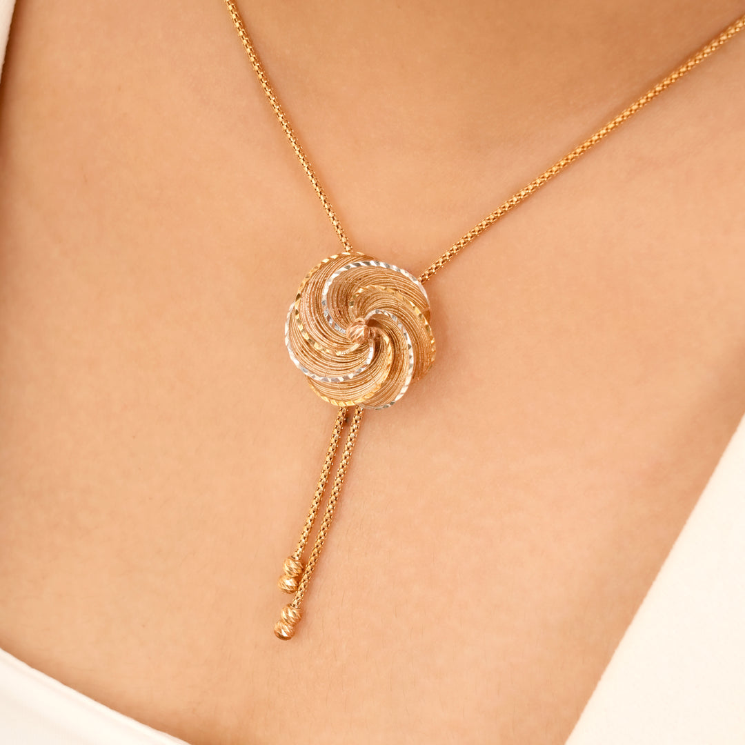 Designer Spiral Rose Pendant in Rose Gold
