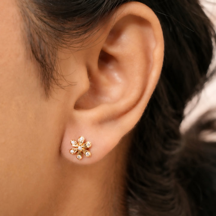 Sparkle Petal Diamond Studs