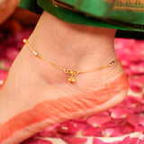 Dual Toned Gold Bead Anklet
