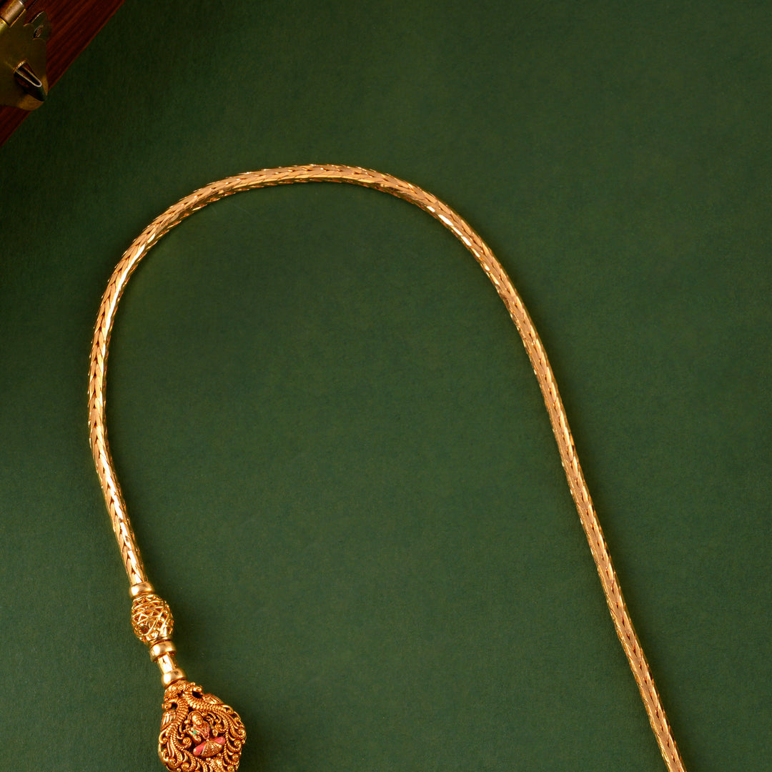 Sacred Shine Lakshmi Peacock Mugappu Chain