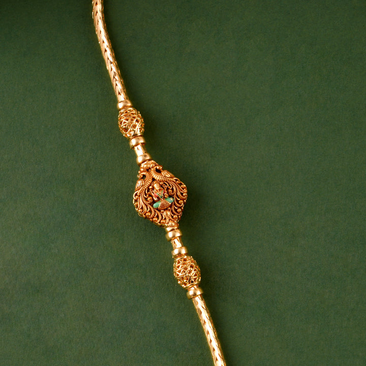 Sacred Shine Lakshmi Peacock Mugappu Chain