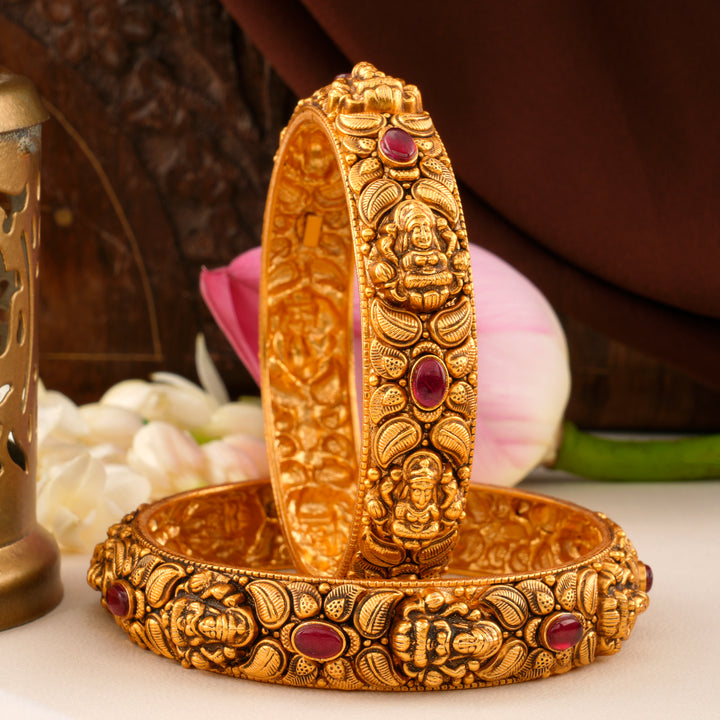 Bridal Antique Silver Lakshmi Bangle
