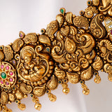 Lakshmi-Peacock Design Golden Oddiyanam