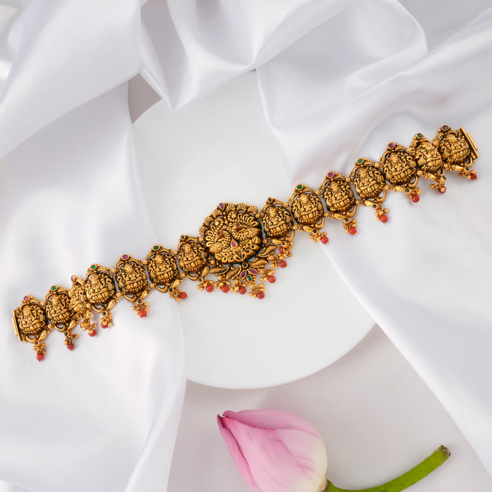 Devotional Lakshmi Gold Plated Oddiyanam
