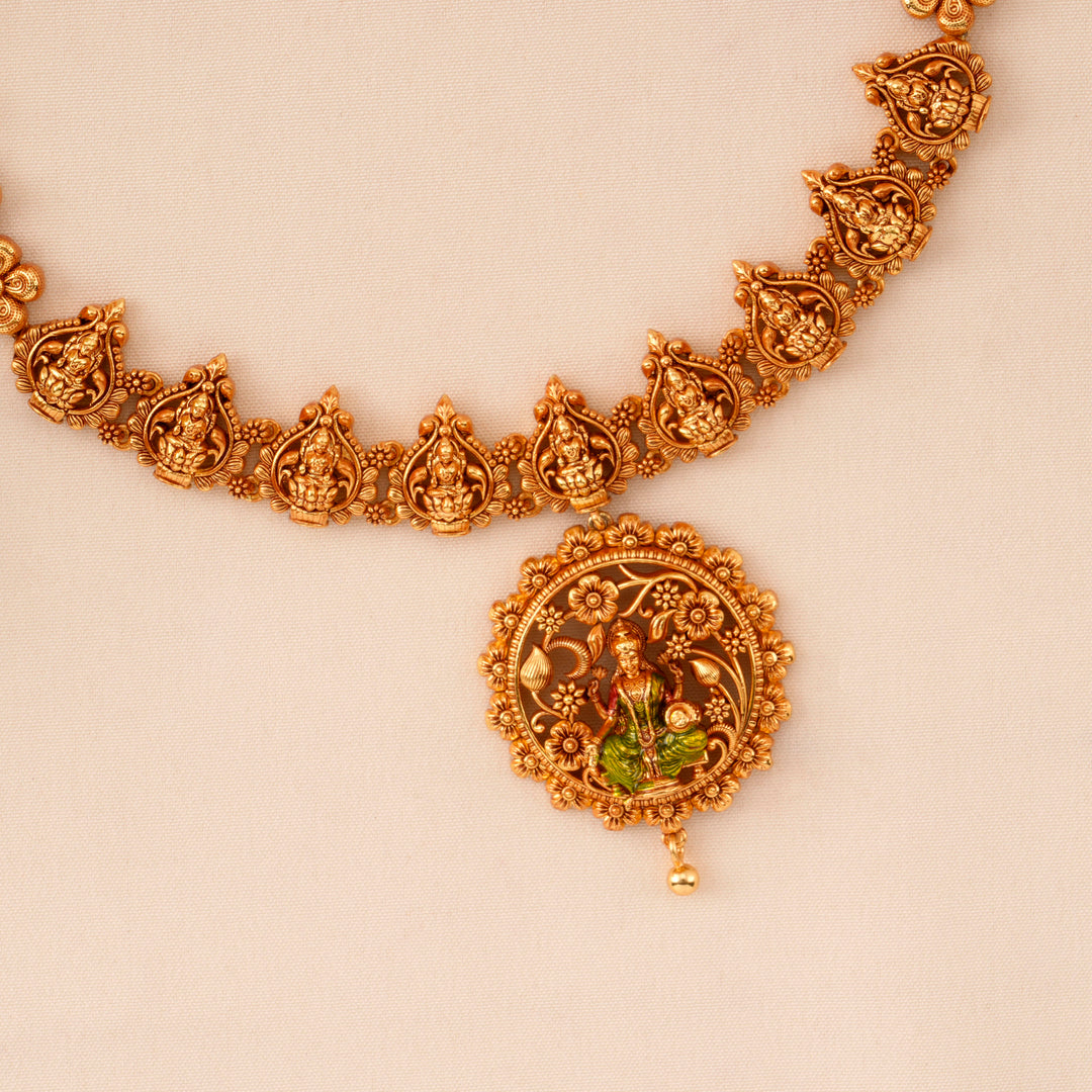 Goddess Lakshmi Pendant Nagas Necklace