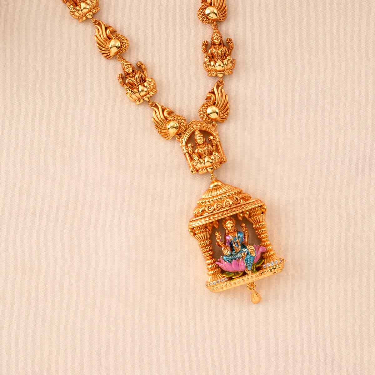 Goddess Lakshmi-Peacock Nagas Necklace