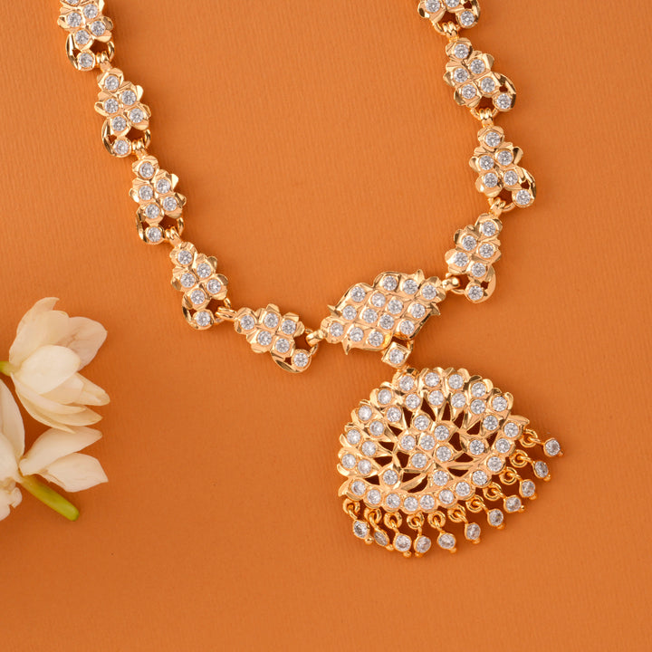 White Stones Gold Plated Necklace