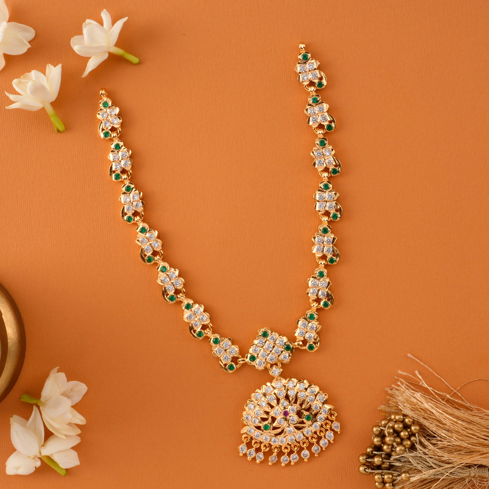 Emerald & Ruby Gold-Plated Necklace