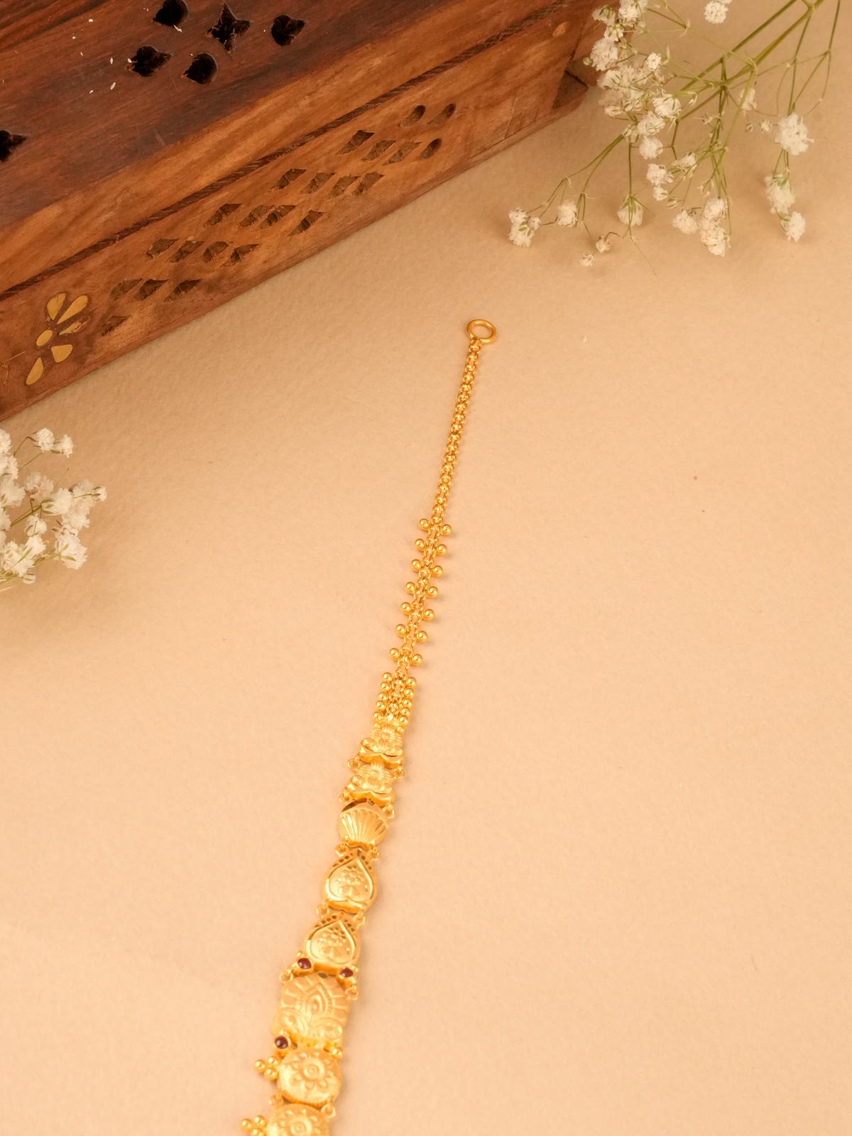 Traditional Lakshmi Devi Yellow Gold Haram