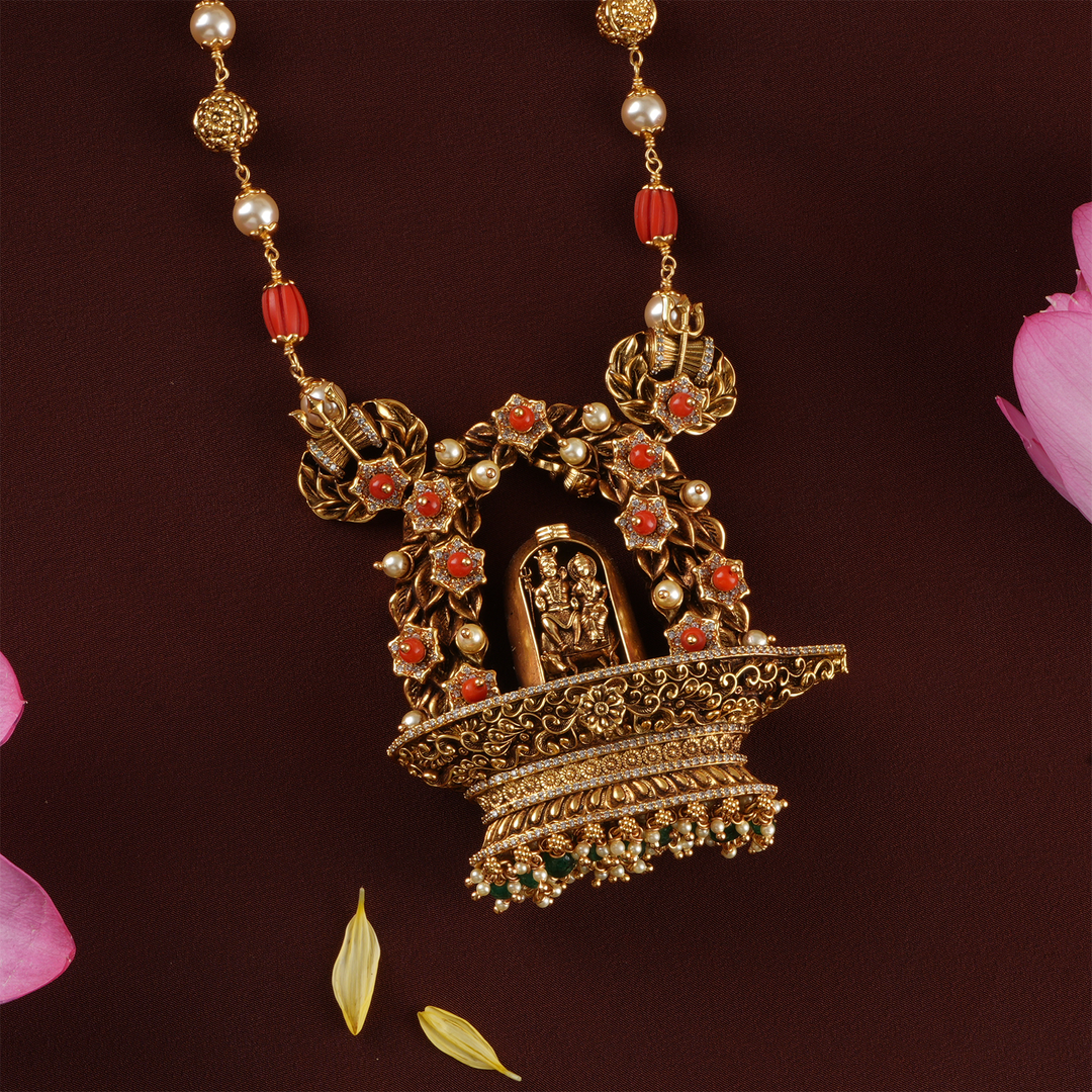 Traditional Beads Shiva Parvati Nagas Pendant Haram