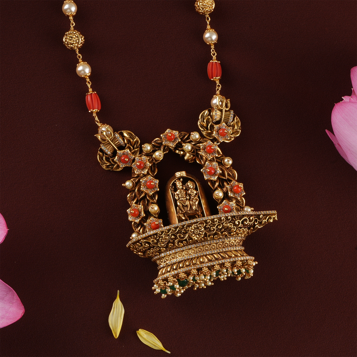 Traditional Beads Shiva Parvati Nagas Pendant Haram