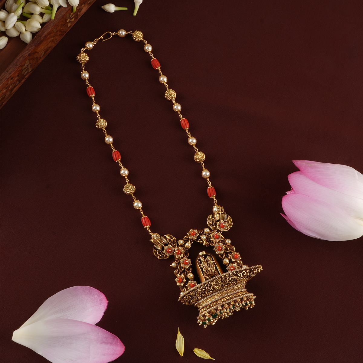 Traditional Beads Shiva Parvati Nagas Pendant Haram