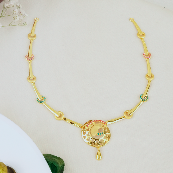 Elegant Party Wear Gold Pendant Necklace