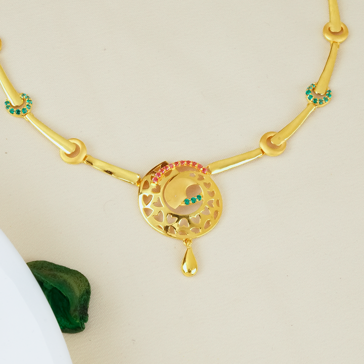 Elegant Party Wear Gold Pendant Necklace