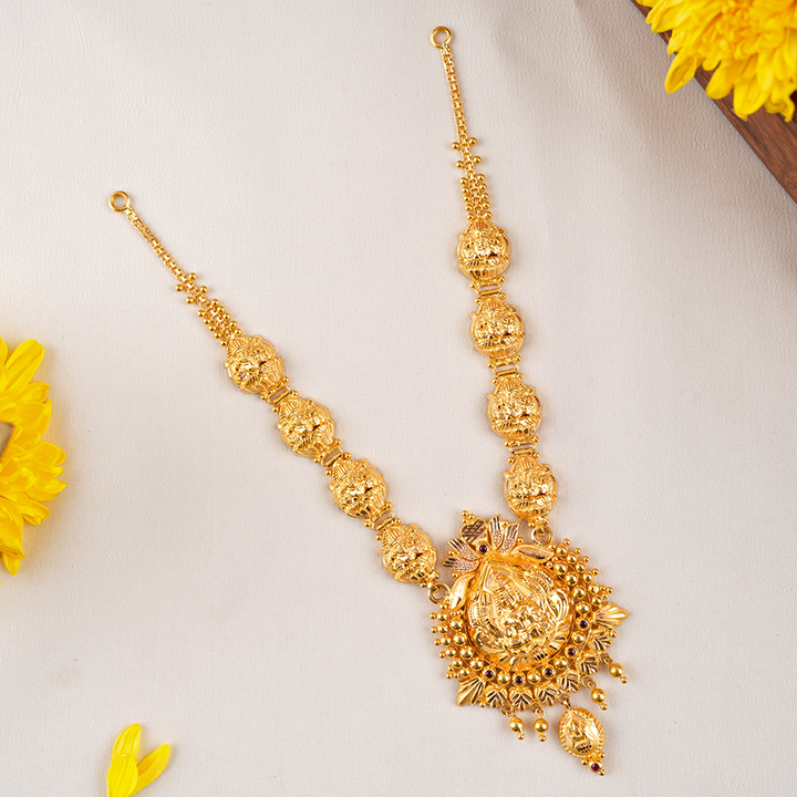 Lakshmi Devi Temple Style Gold Necklace