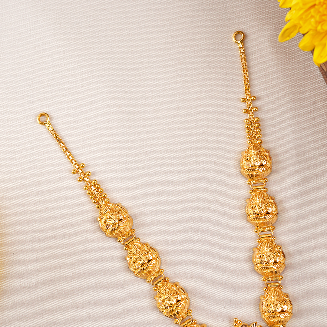 Lakshmi Devi Temple Style Gold Necklace