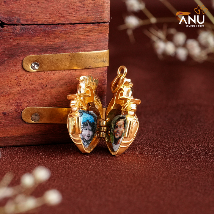 Customized Heart with Photo Gold Pendant