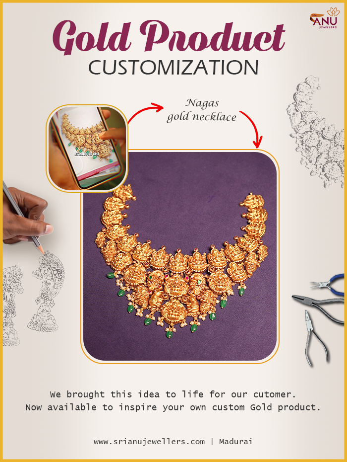 Nagas Finish Gold Necklace