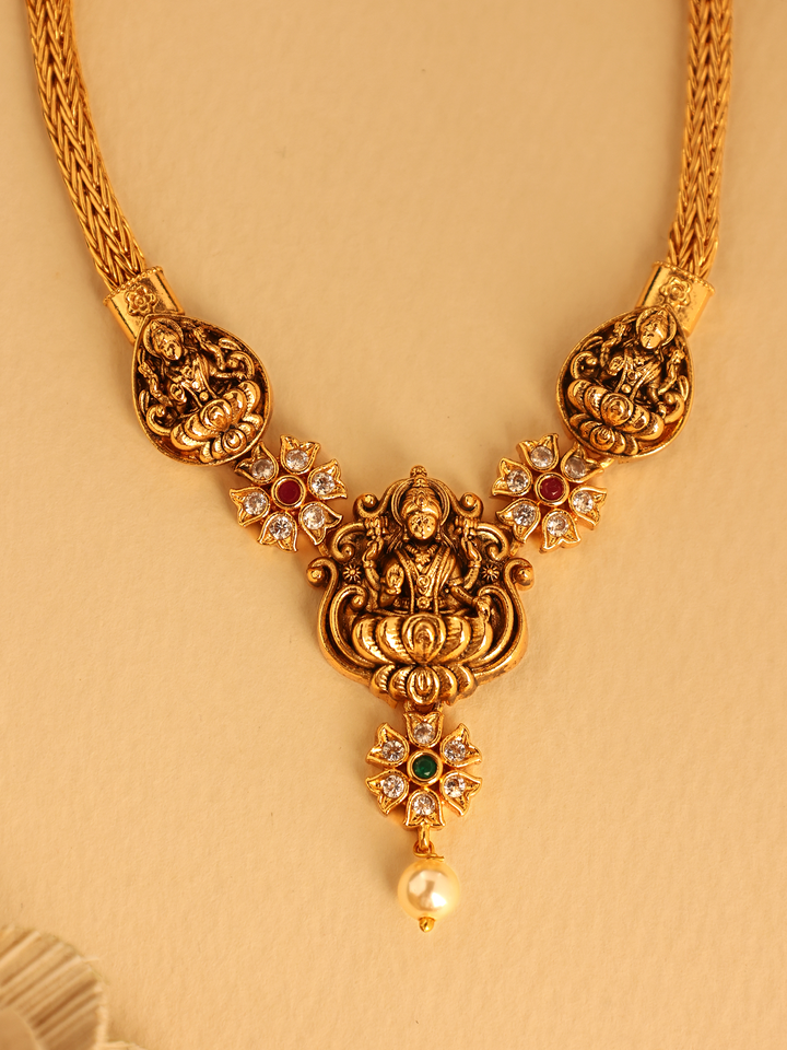 Pearl Drop with Lakshmi Antique Necklace