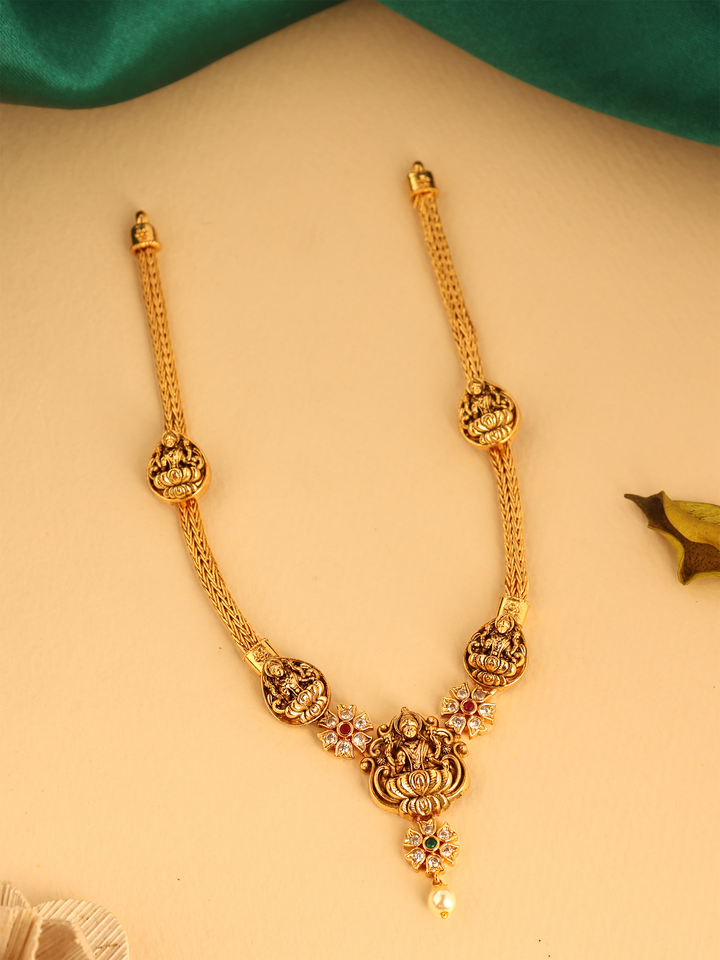 Pearl Drop with Lakshmi Antique Necklace