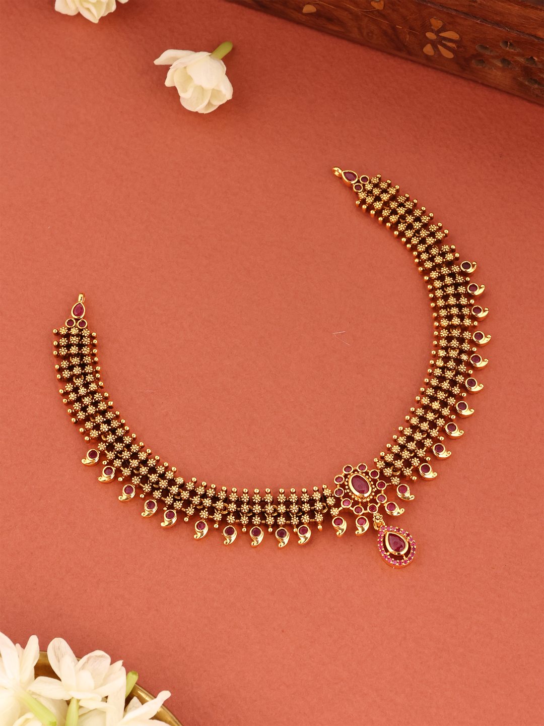 Antique Lakshmi Temple Heritage Silver Necklace Buy Now – Sri