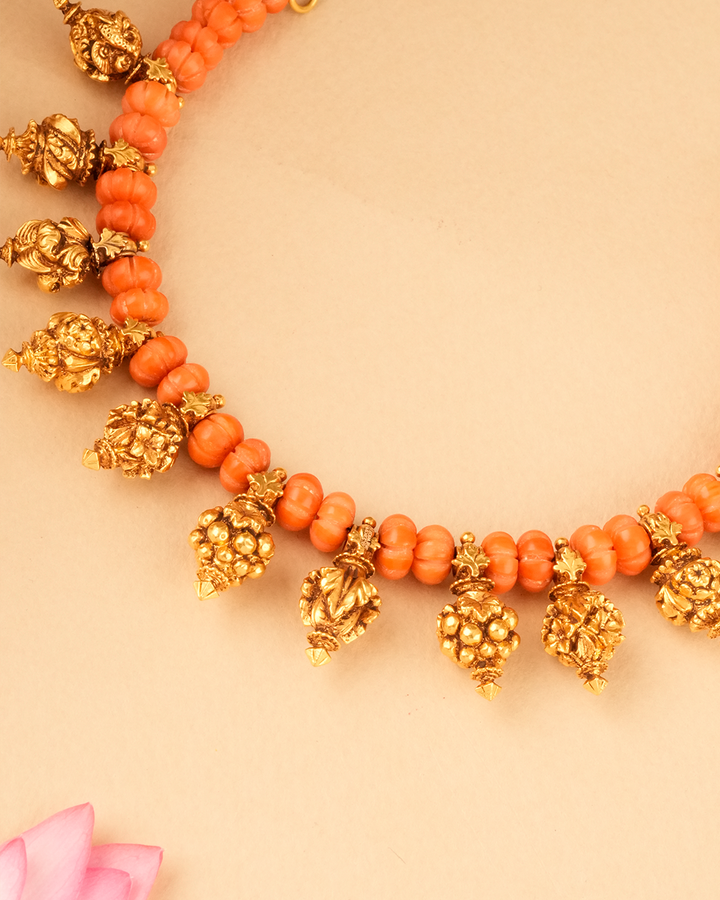 Traditional Kerala Coral Gold Necklace