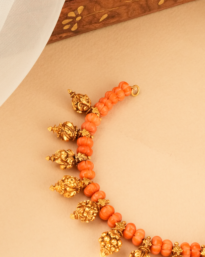 Traditional Kerala Coral Gold Necklace