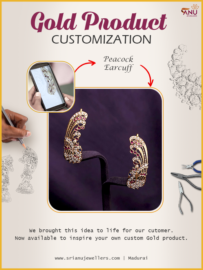 Peacock Feather Earcuff