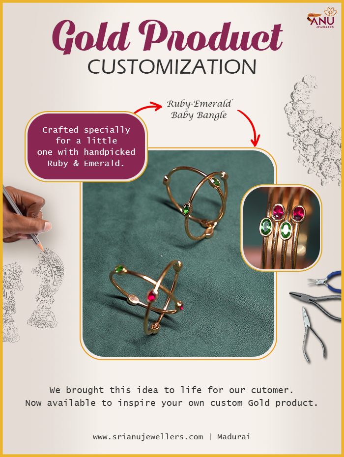 Traditional Ruby-Emerald Baby Bangle
