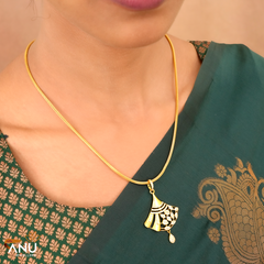 Stylish White Stone Design Gold Pendant