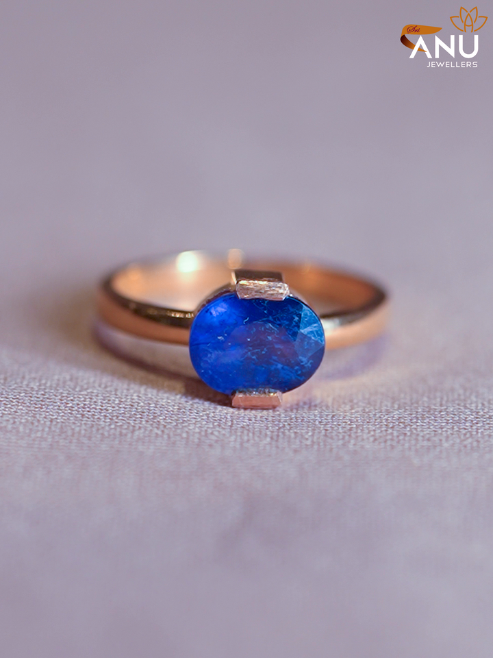 Sapphire Blue Stone Gold Ring