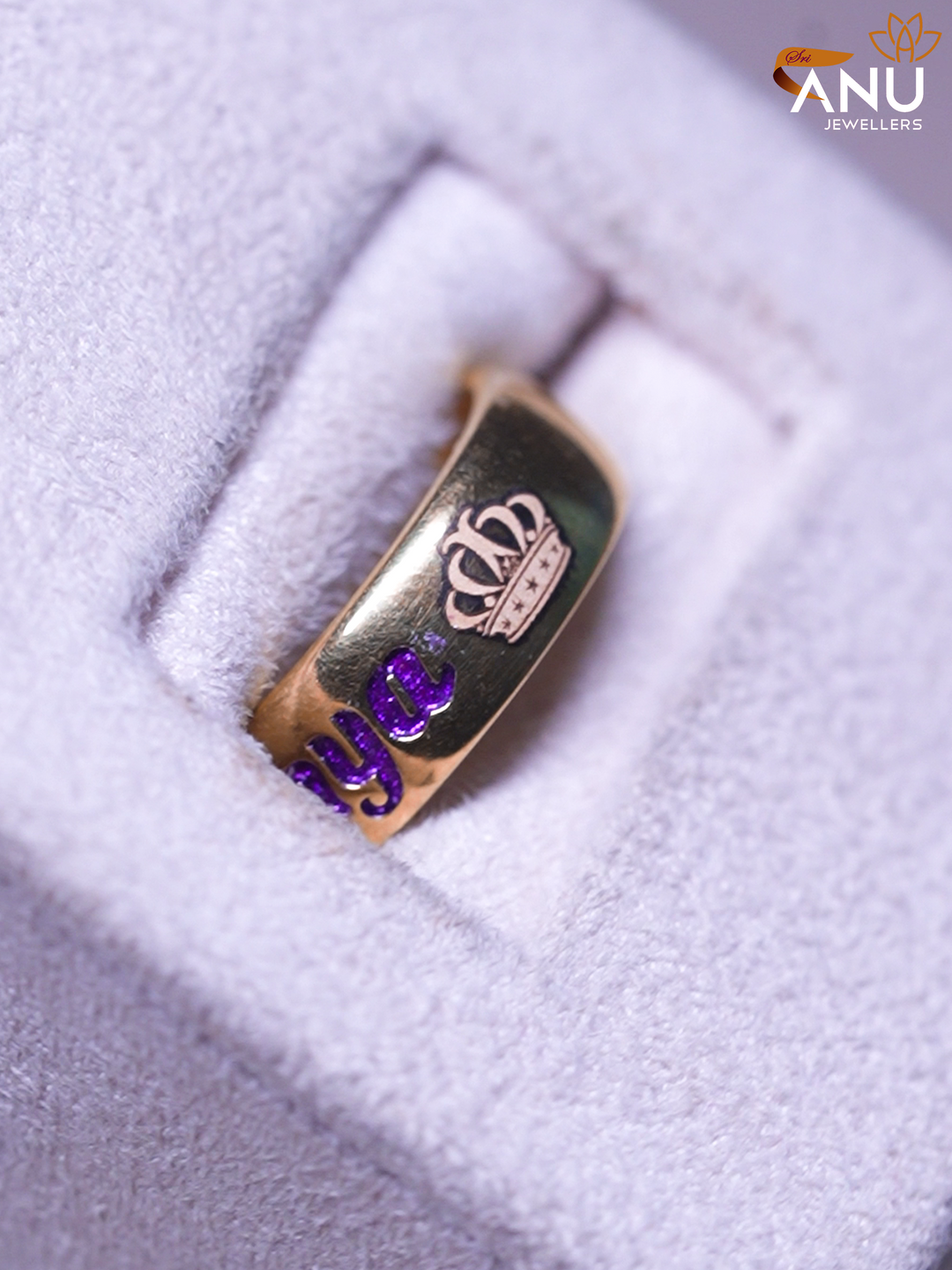 Crowned Love with Name Engraved Ring