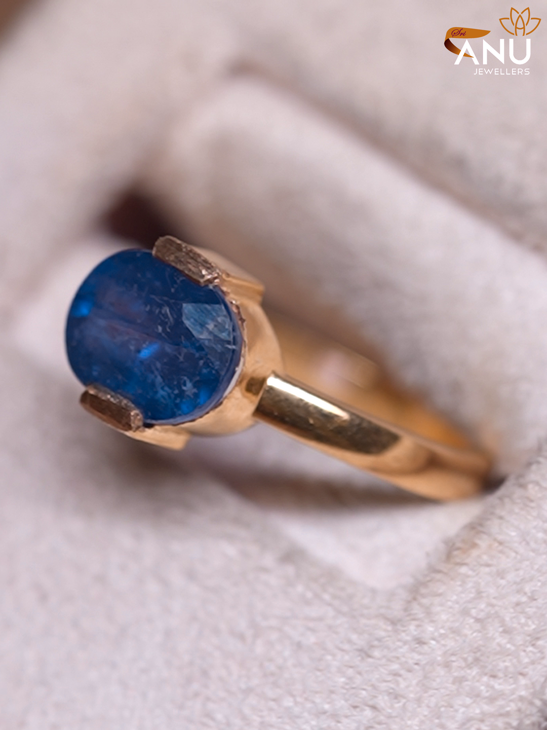 Sapphire Blue Stone Gold Ring