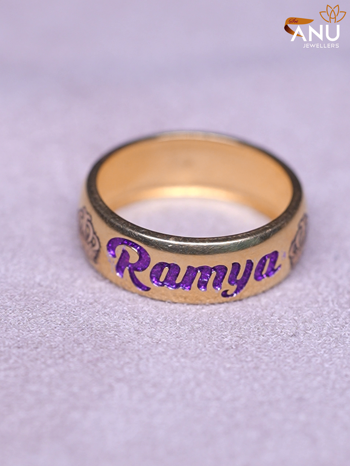 Crowned Love with Name Engraved Ring