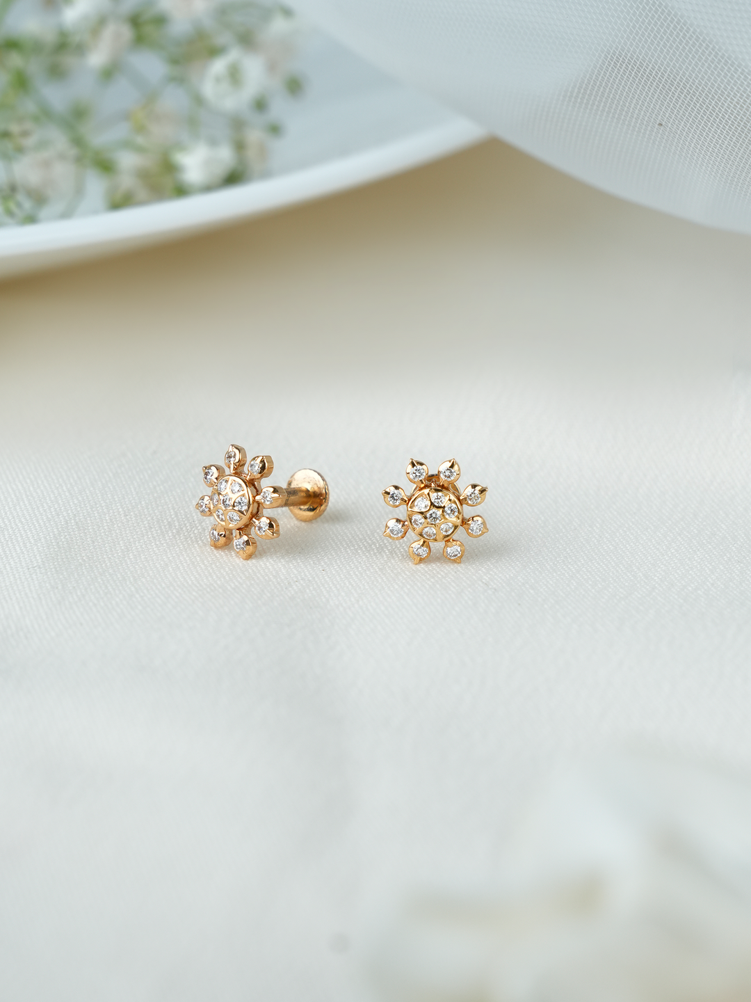 Radiant Bloom Diamond Stud