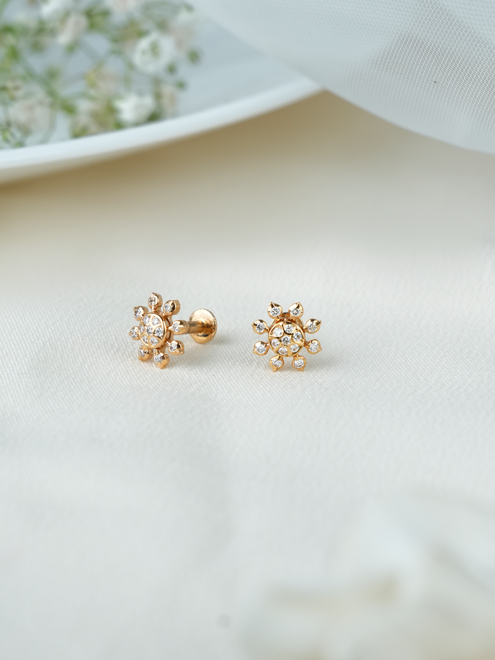 Radiant Bloom Diamond Stud