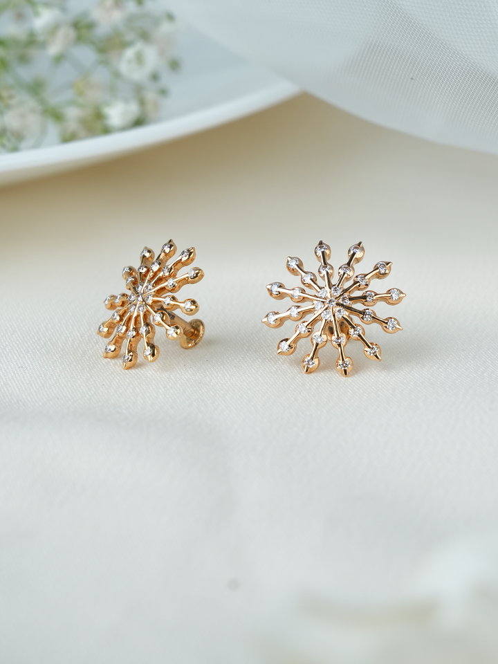Classic Sunburst Diamond Stud