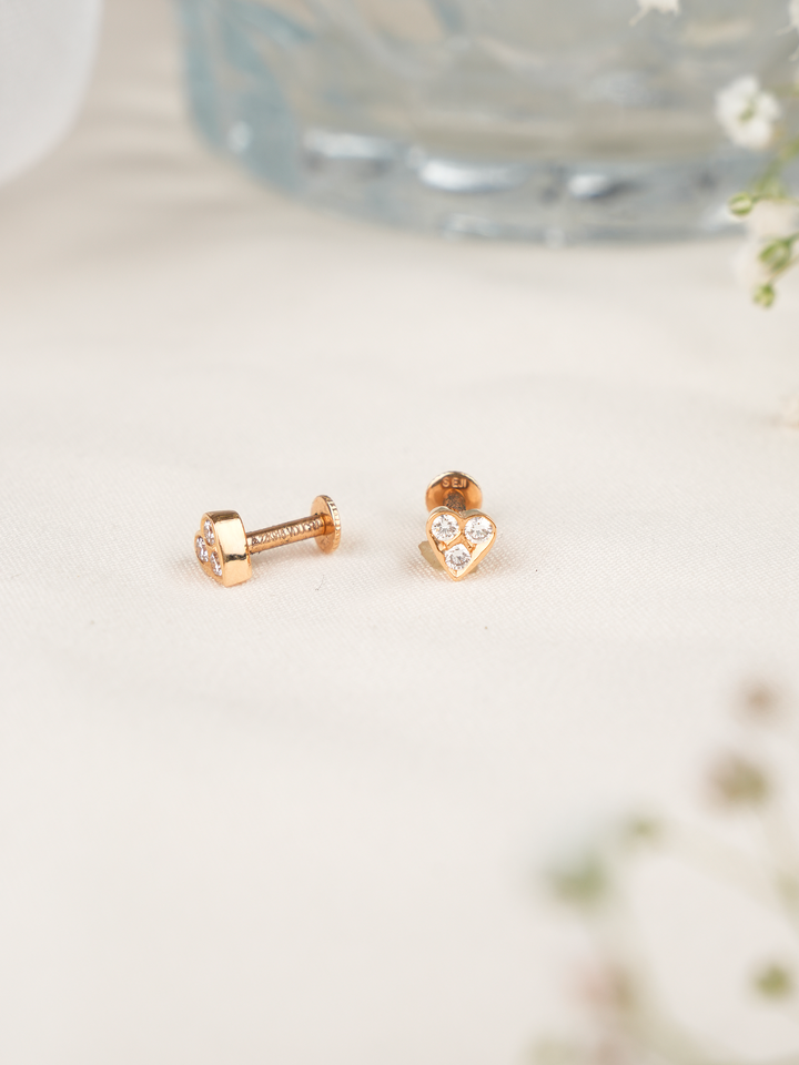 Heart Shape Diamond Stud