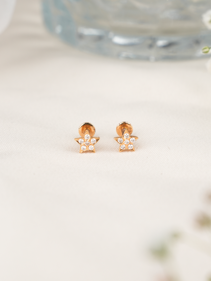 Starlit Bloom Diamond Studs