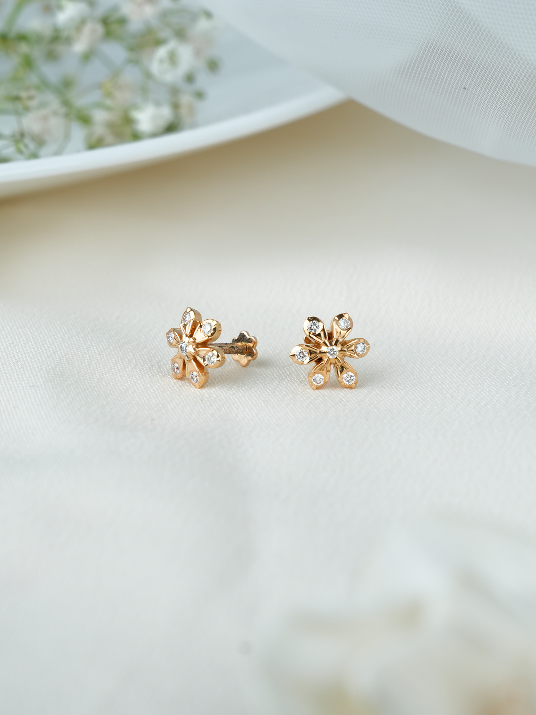 Sparkle Petal Diamond Studs