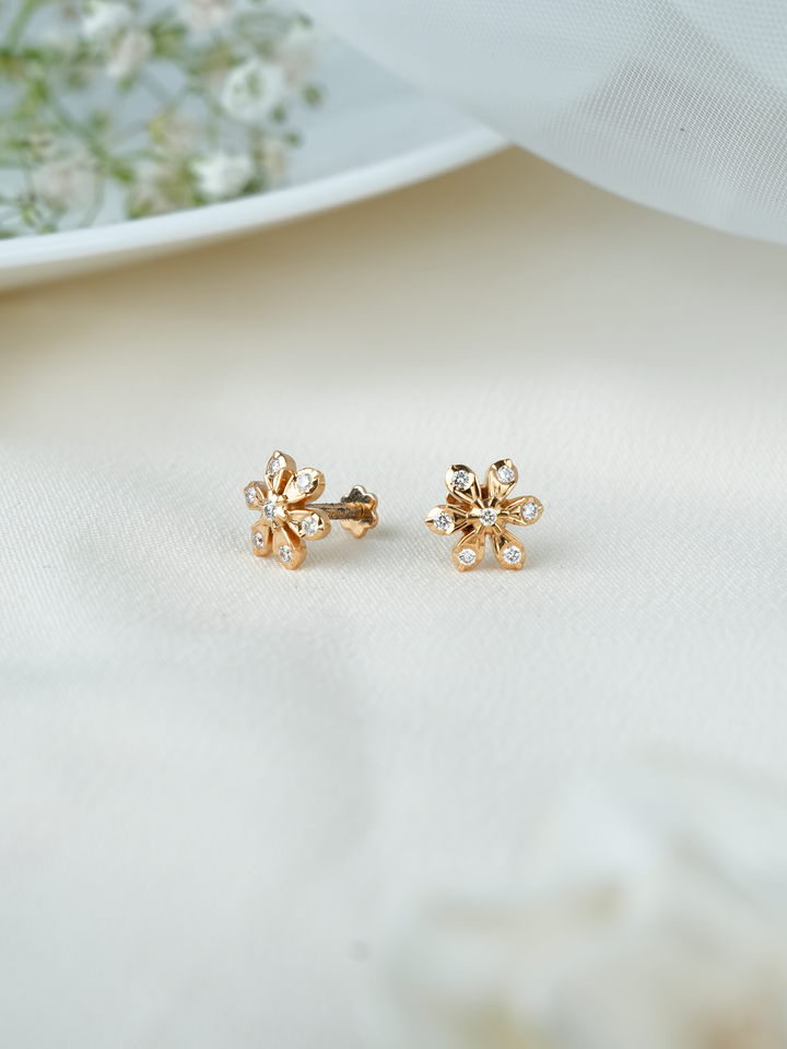 Sparkle Petal Diamond Studs