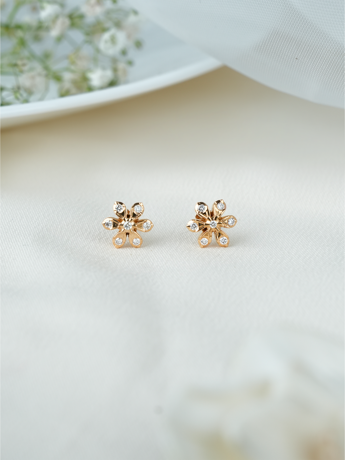 Sparkle Petal Diamond Studs