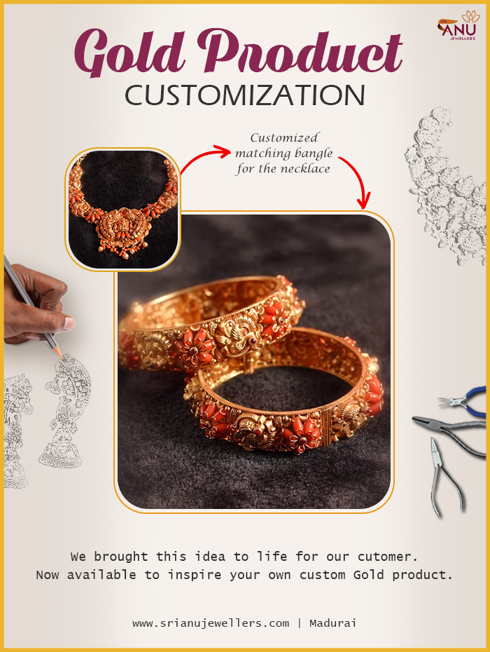 Traditional Gold With Coral Bangle