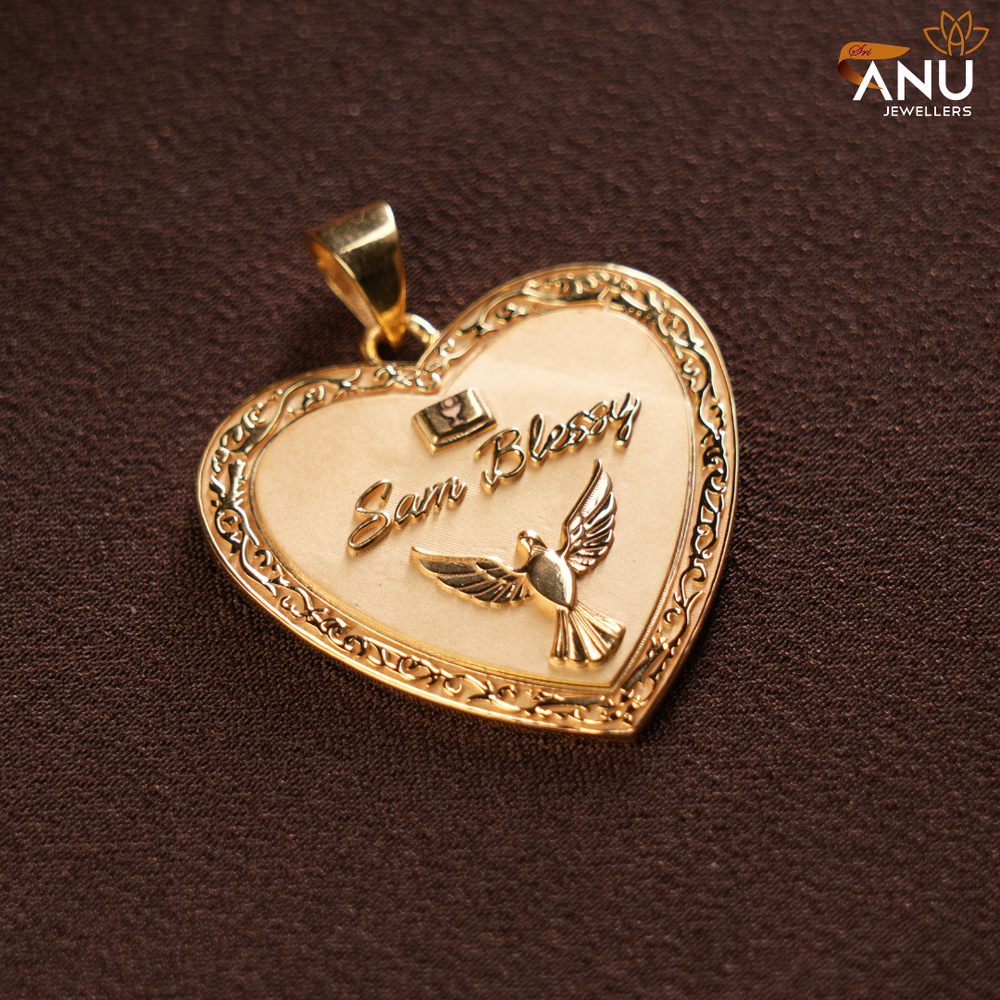Customised Couple Name Gold Heart Pendant