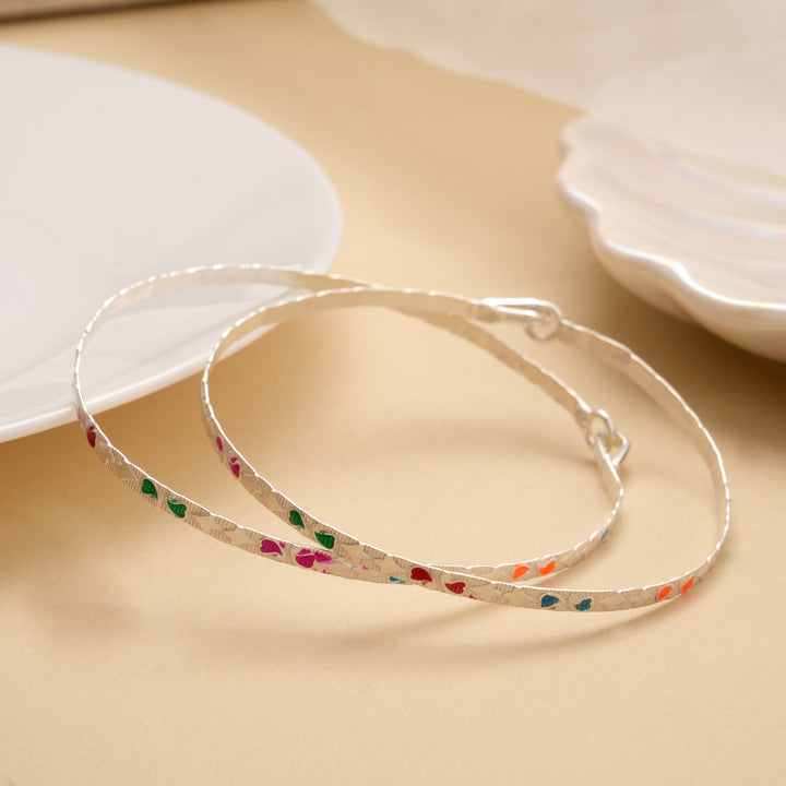 Traditional Valaikappu Silver Bangle