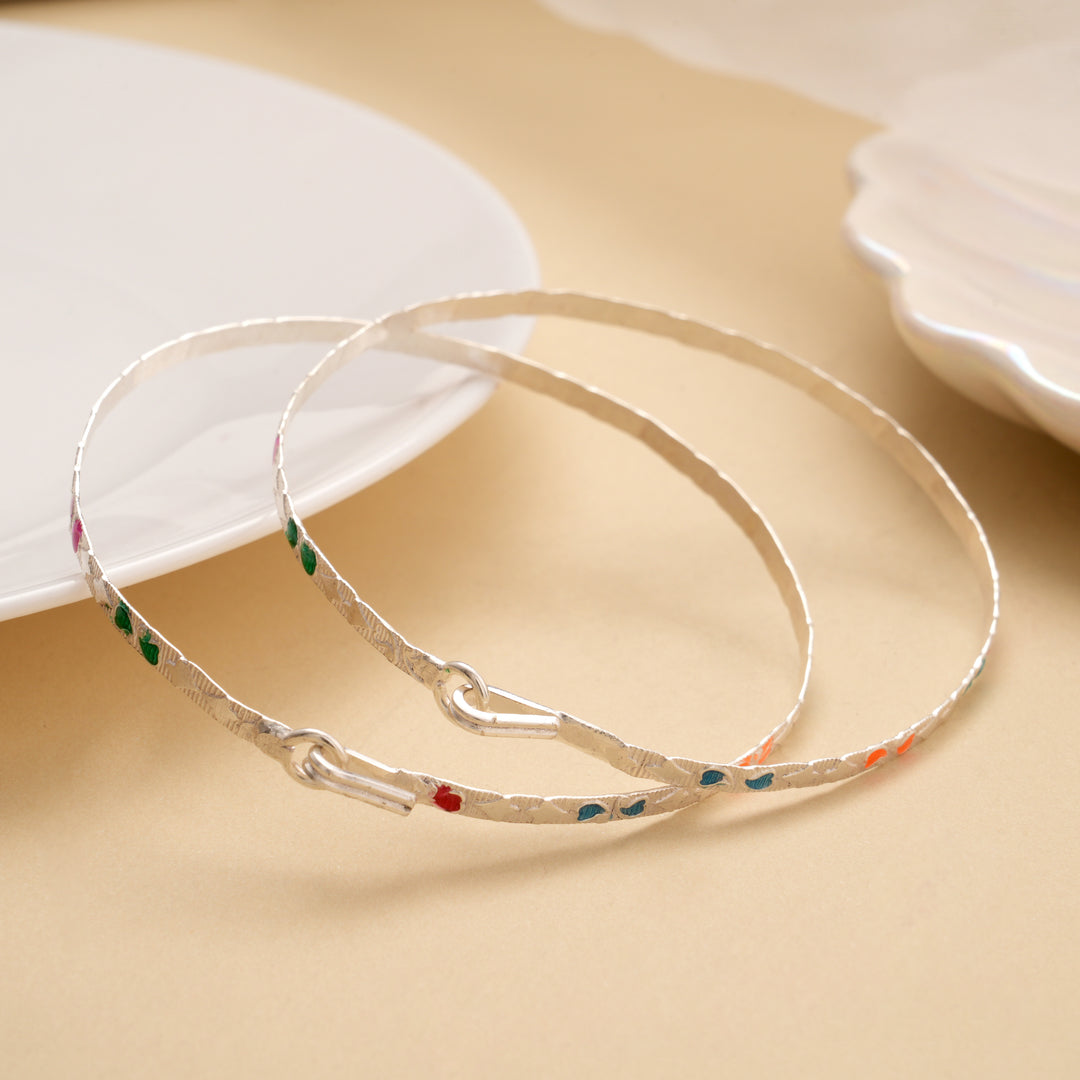 Traditional Valaikappu Silver Bangle