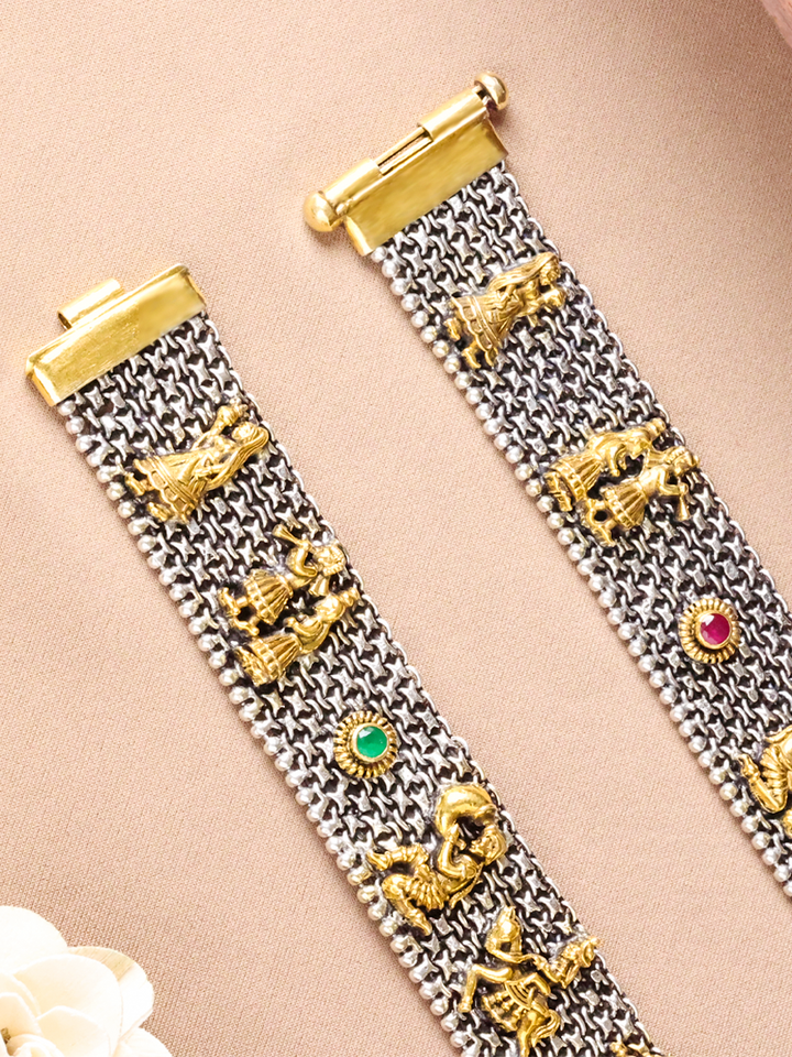 Royal Procession on Your Silver Anklet