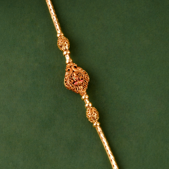 Sacred Shine Lakshmi Peacock Mugappu Chain